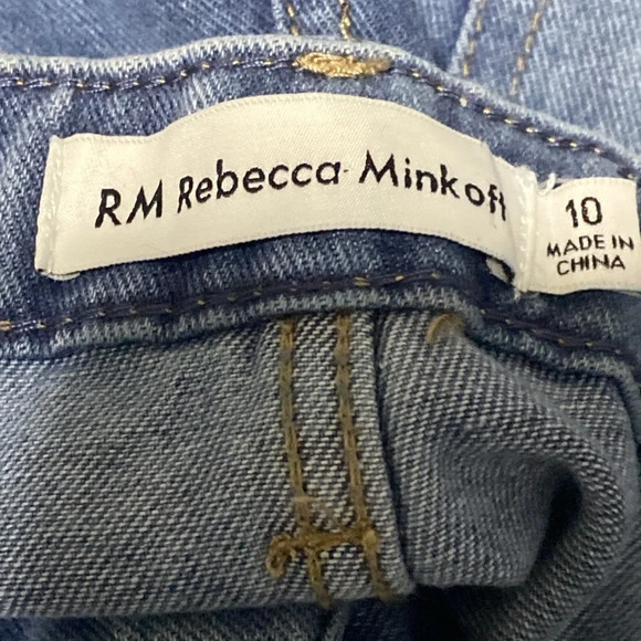 Rebecca Minkoff "NEW" Preppy Rhinestone Studded Boho Straight Leg Jeans Size 10 - Picture 9 of 10